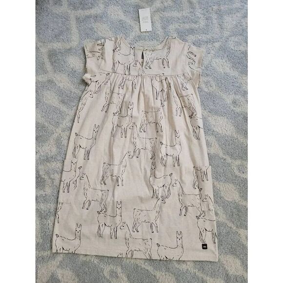 Tea Collection Llama Love Print Pocket Dress 8 NWT - Picture 4 of 7